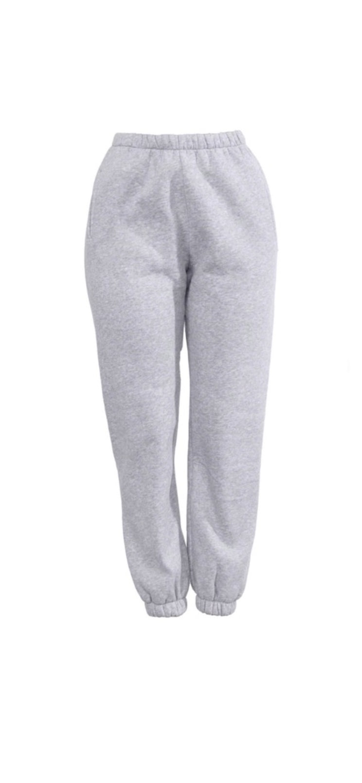 Baddie Plush Gray Sweat Pants Heather Gray
