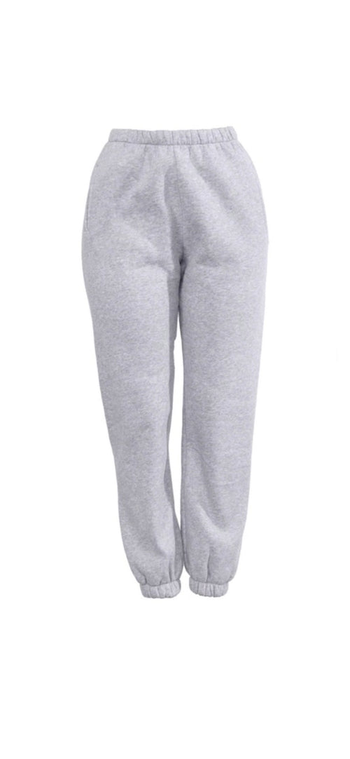 Baddie Plush Gray Sweat Pants Heather Gray