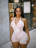 Pink Waves Romper