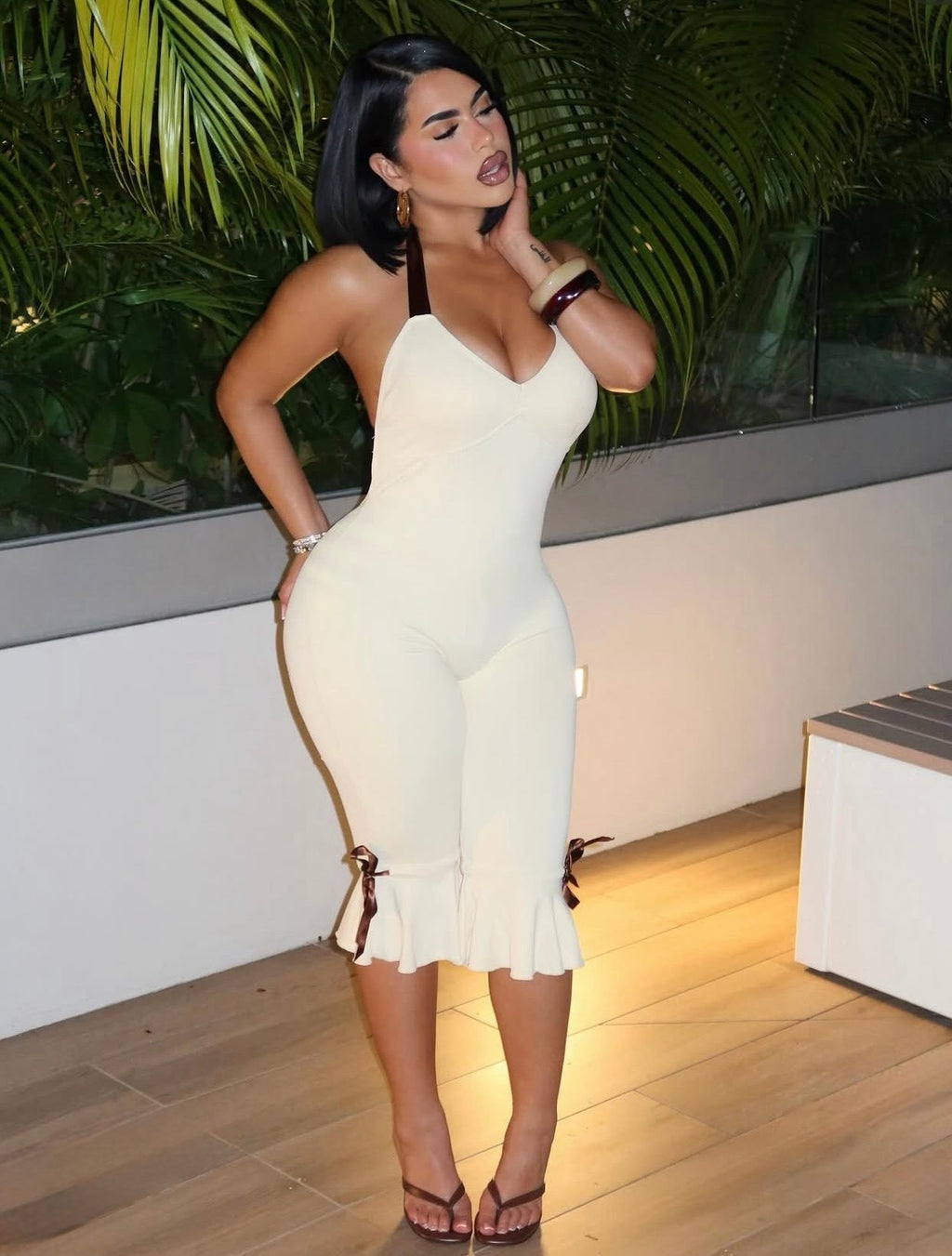 Creamy Capri Jumpsuit
