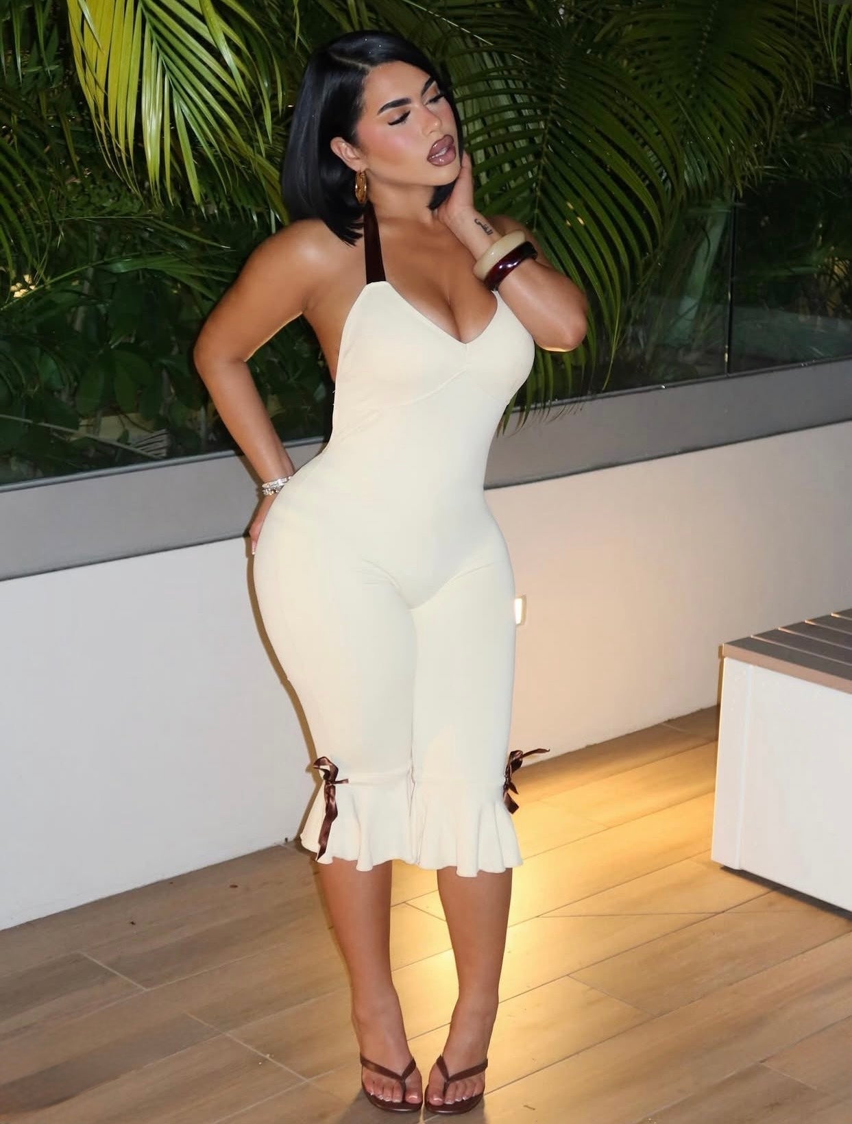 Creamy Capri Jumpsuit