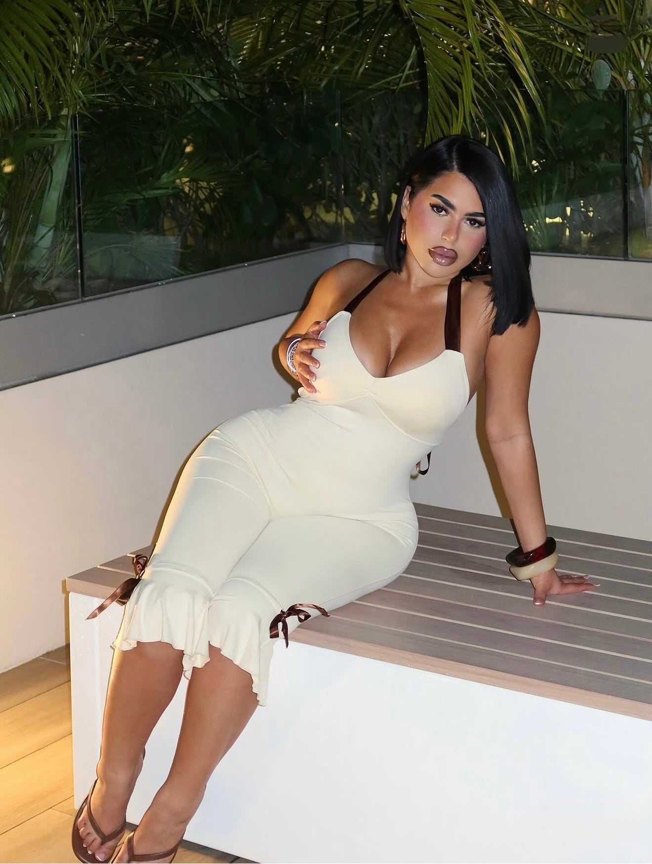 Creamy Capri Jumpsuit
