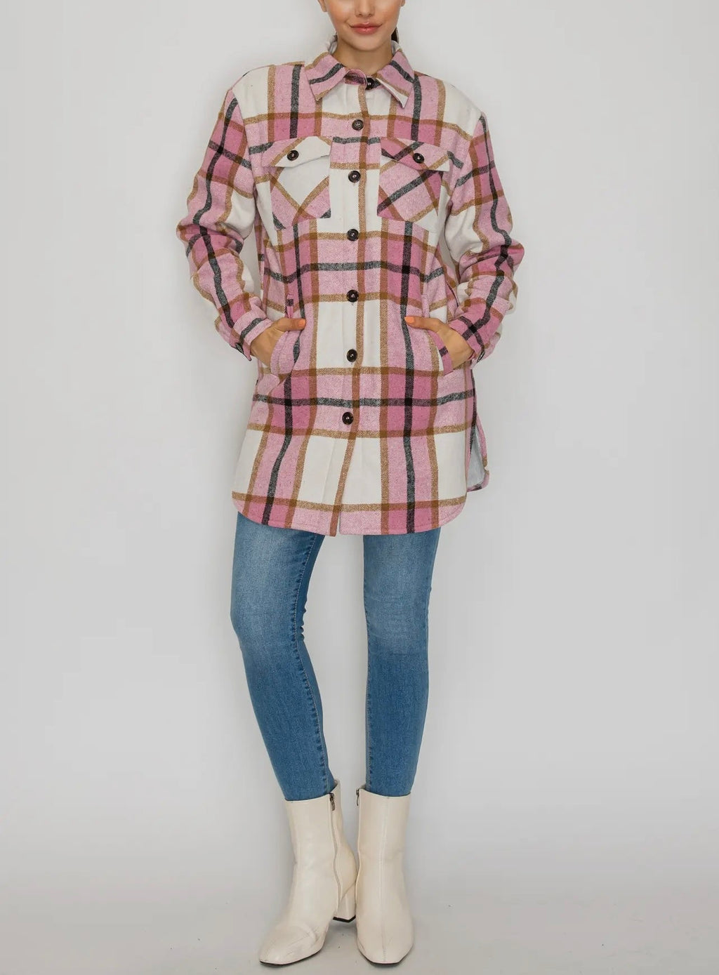 Pretty in Pink Baddie Flannel Shacket