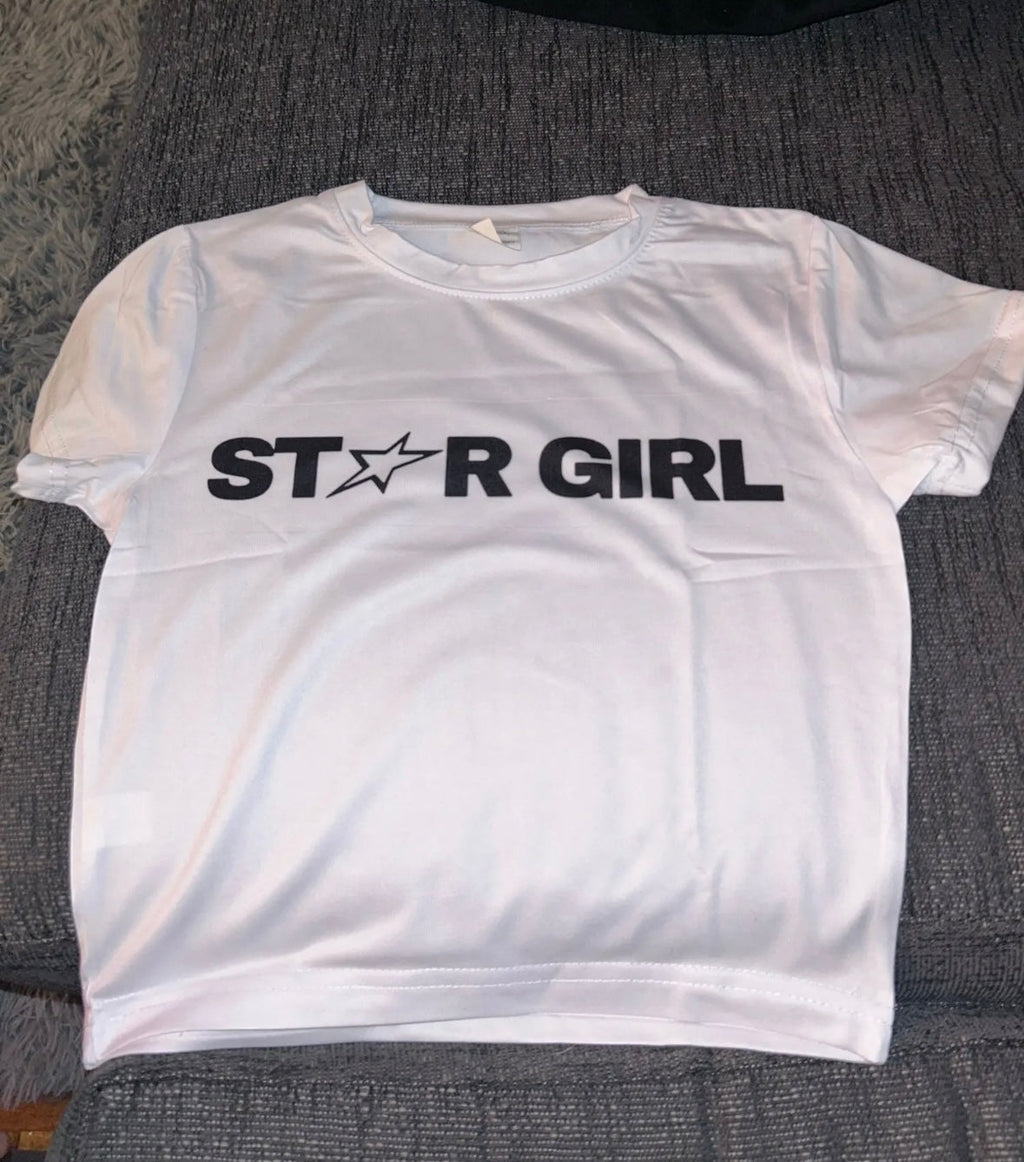 Star girl slogan crop top