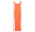 Rican Orange Backless Maxi Dress