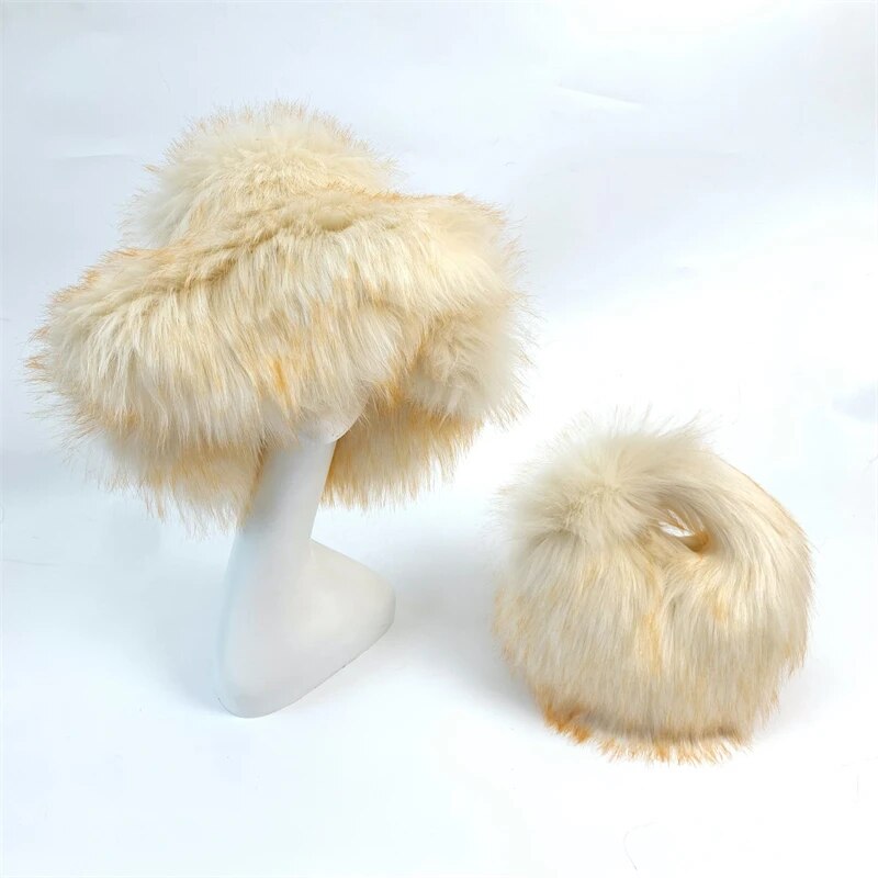 Fur Bucket Hat x Fur Bag Set Set 2