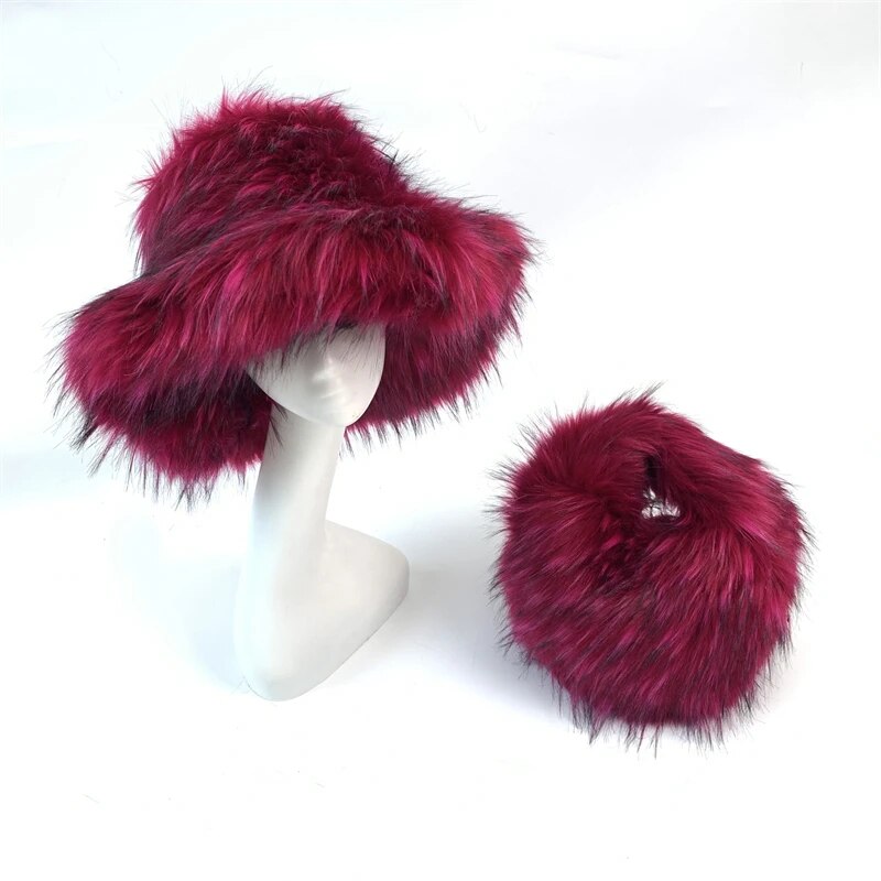Fur Bucket Hat x Fur Bag Set Set 4