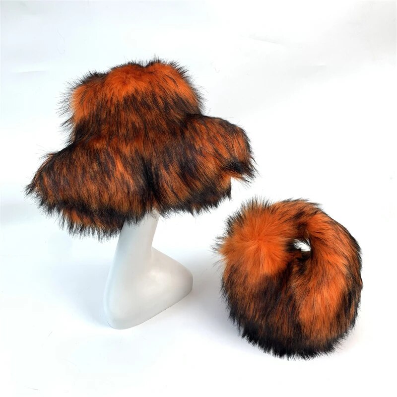 Fur Bucket Hat x Fur Bag Set Set 8