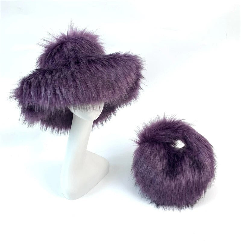 Fur Bucket Hat x Fur Bag Set Set 5