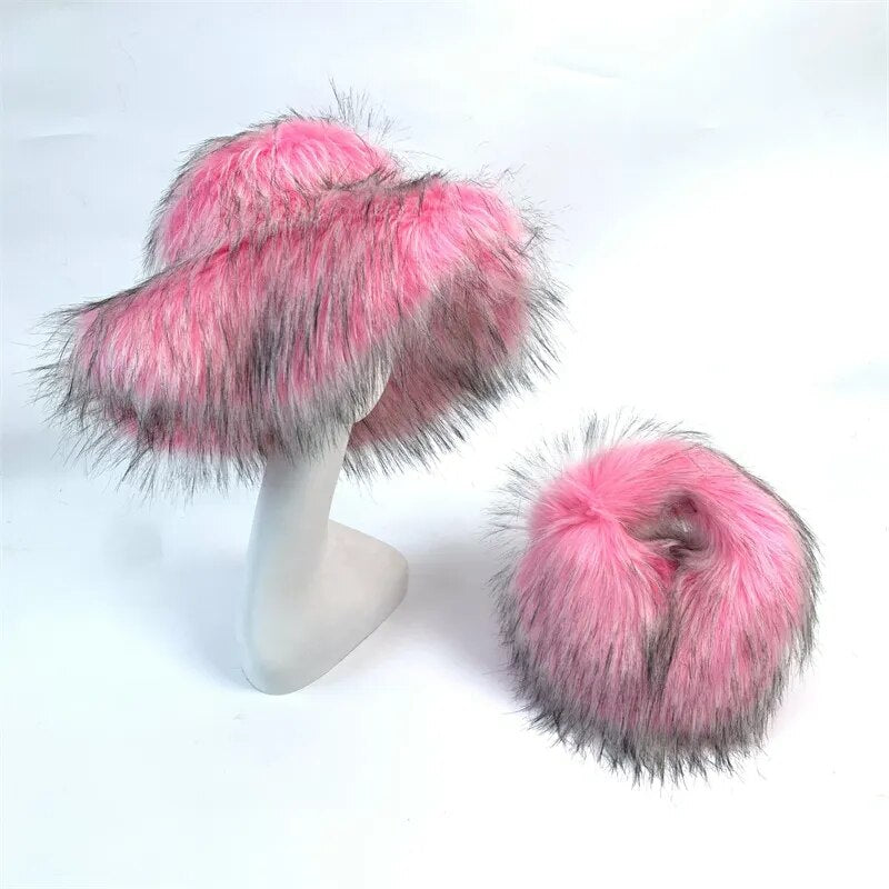 Fur Bucket Hat x Fur Bag Set Set 7