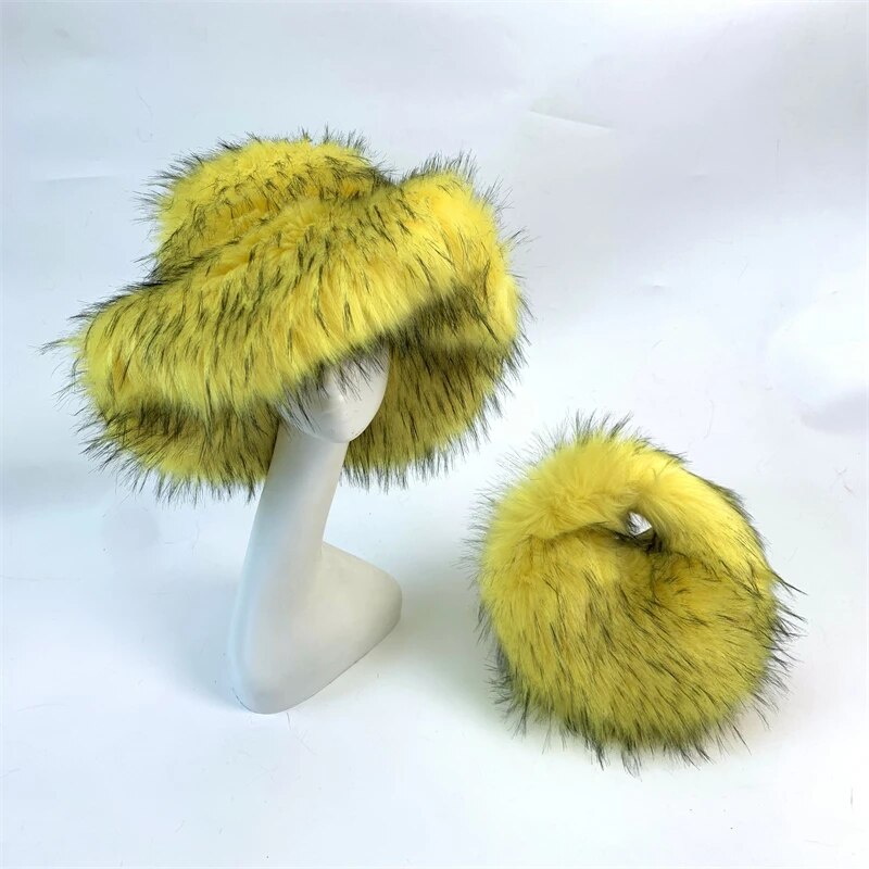 Fur Bucket Hat x Fur Bag Set Set 1