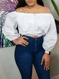 Solid Off-Shoulder Top White