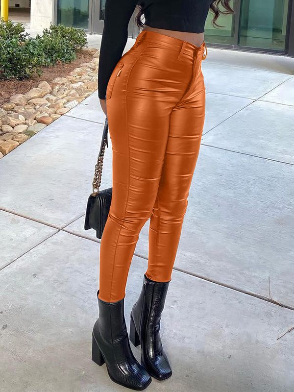 Faux-Leather Skinny Pants