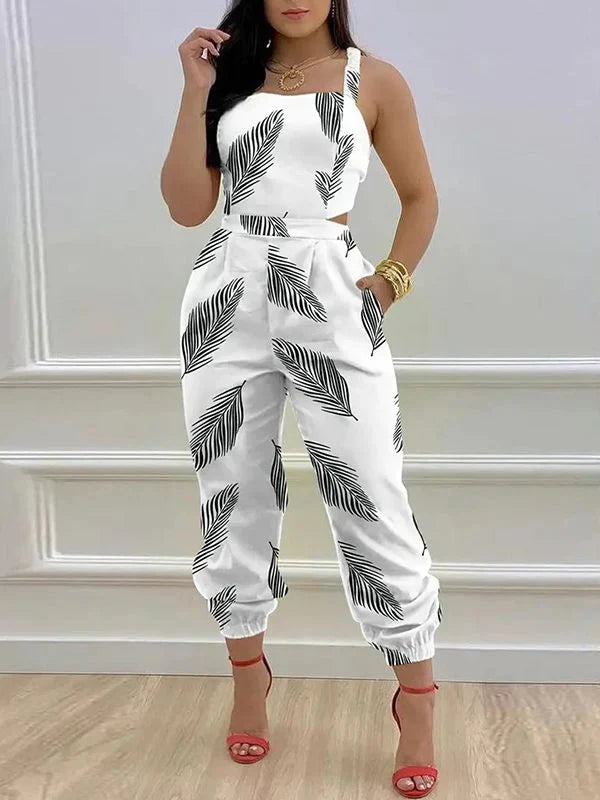 Tied Back Jogger Jumpsuit Black