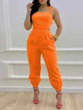 Tied Back Jogger Jumpsuit Orange