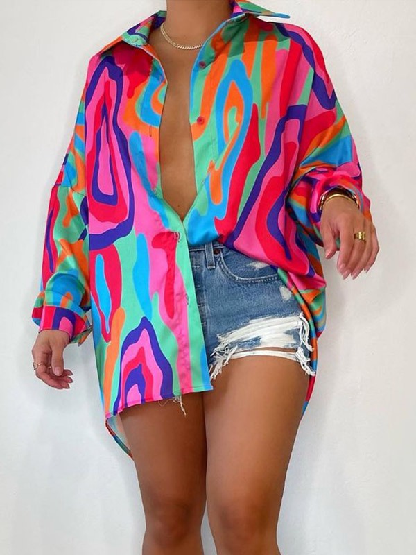 Multicolor Printed Shirt--Clearance Multicolor S