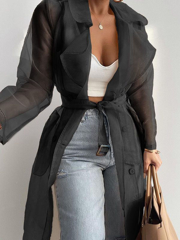 Belted Sheer Duster--Clearance