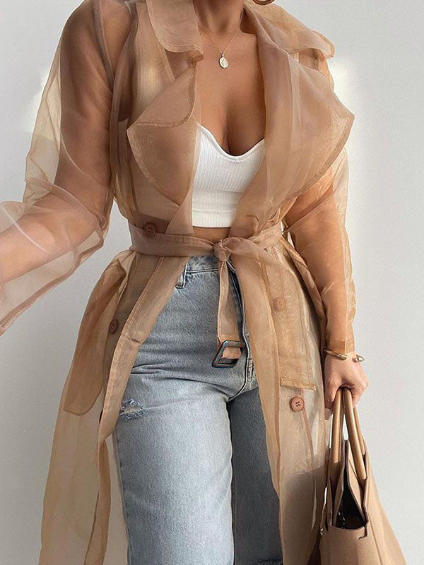 Belted Sheer Duster--Clearance