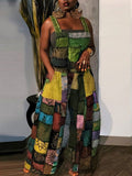 Boho Patchwork Jumpsuit Green