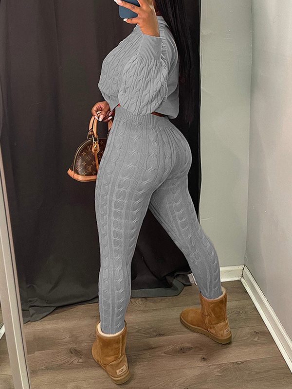 Knit Zip Hoodie & Pants Set--Clearance