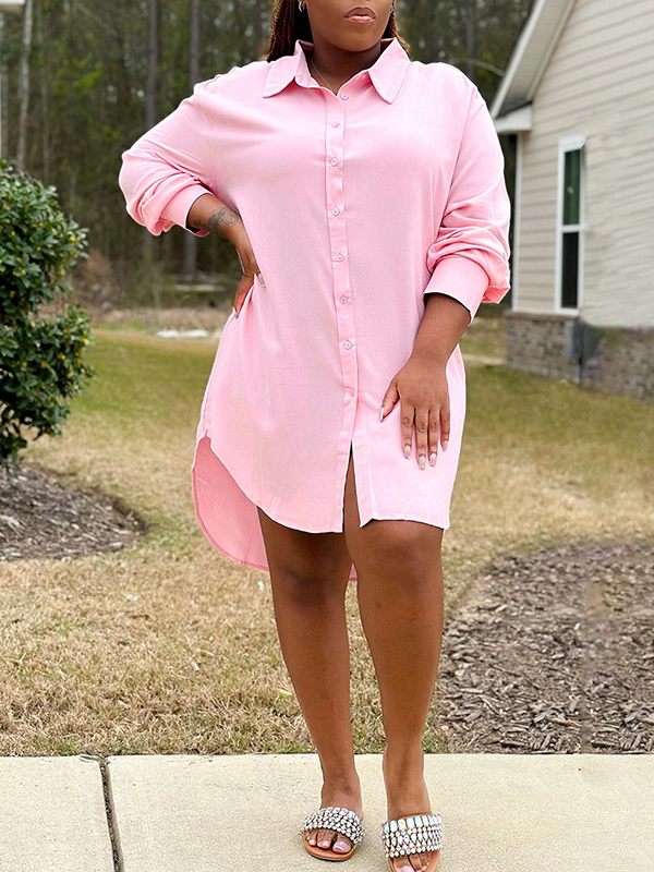 Solid Tunic Shirt--Clearance Pink XL