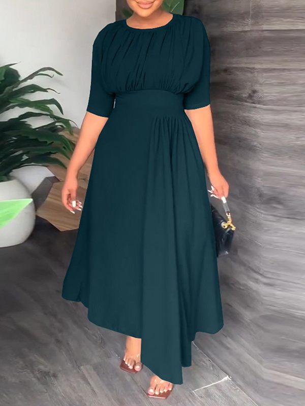Solid Ruched Dress--Clearance Forest S