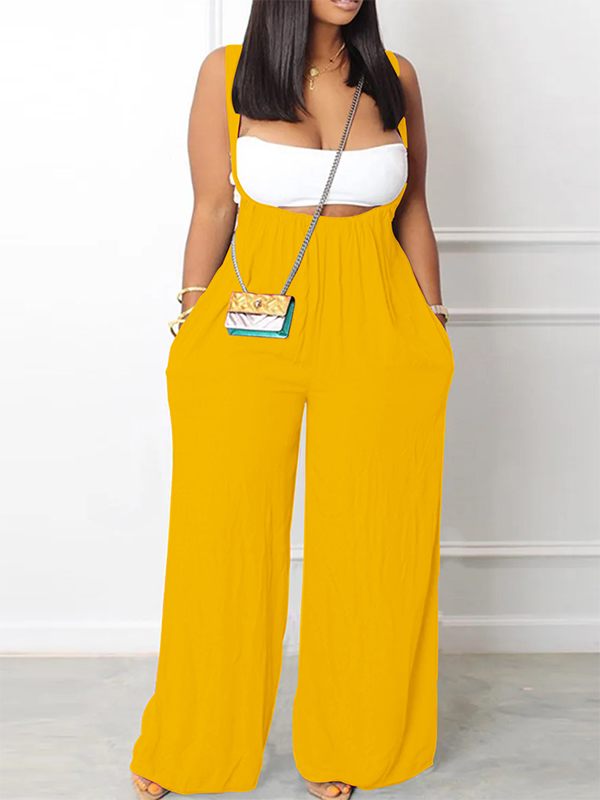 Bandeau Top & Overalls Set Yellow