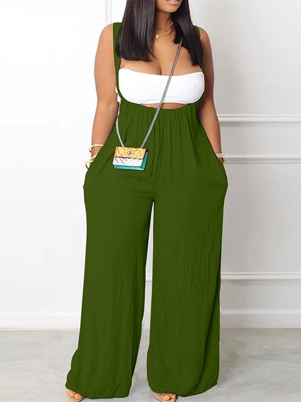 Bandeau Top & Overalls Set Green
