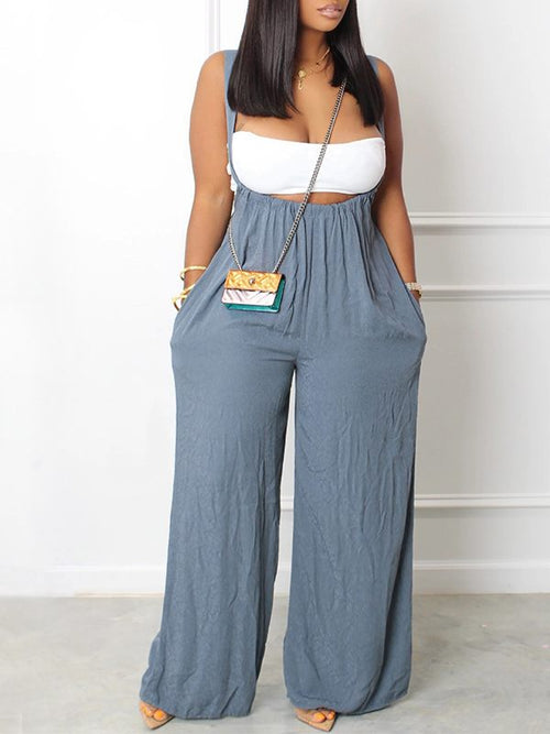 Bandeau Top & Overalls Set Icy Blue