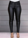Faux-Leather Skinny Pants Black