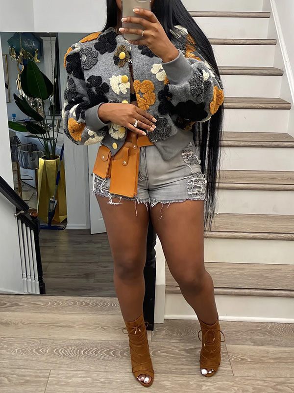Floral Bomber Jacket--Clearance
