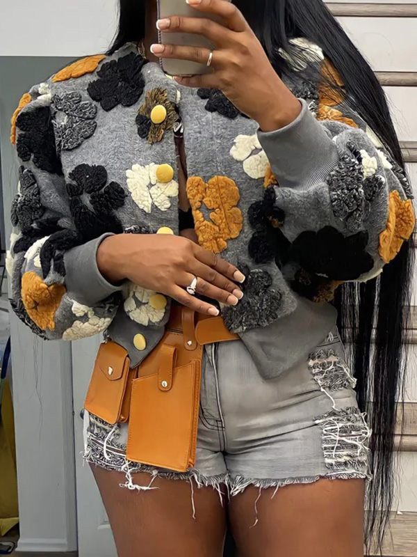 Floral Bomber Jacket--Clearance