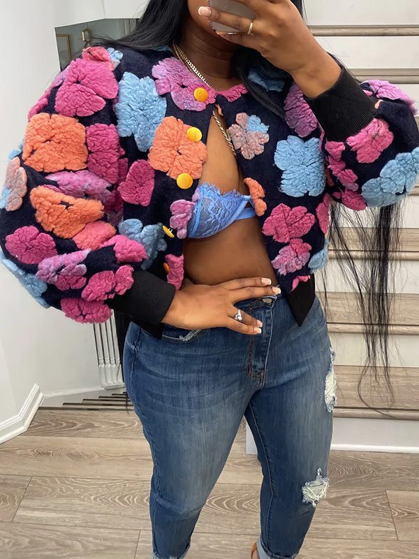 Floral Bomber Jacket--Clearance