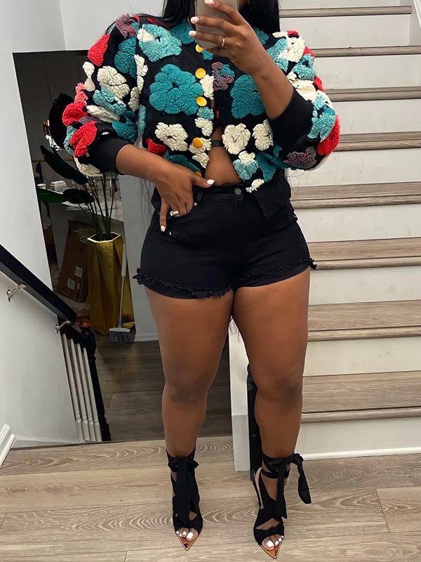 Floral Bomber Jacket--Clearance