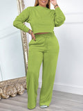 Solid Sweatshirt & Pants Set--Clearance Green S
