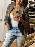 Camo Double-Breasted Blazer Olive