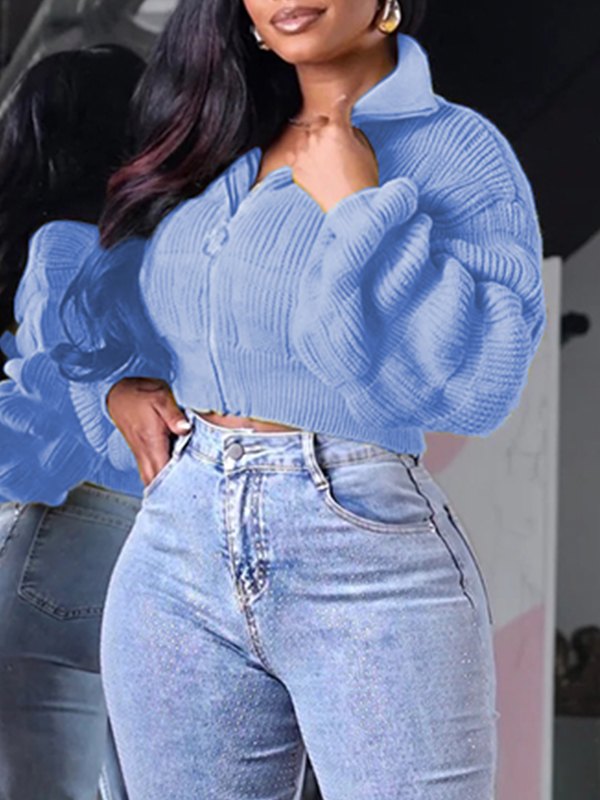 Solid Zip-Front Sweater--Clearance