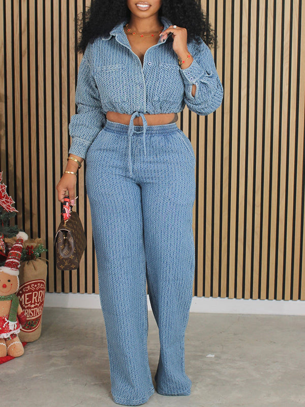 Denim Shirt & Pants Set