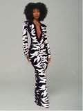 Printed Button-Front Dress--Clearance Black