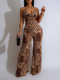 Leopard Cami Jumpsuit--Clearance Brown S