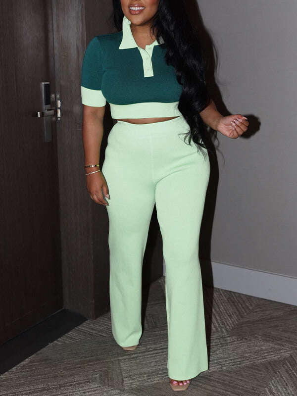 Polo Top & Pants Set Green