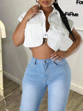 White Cargo Shirt--Clearance