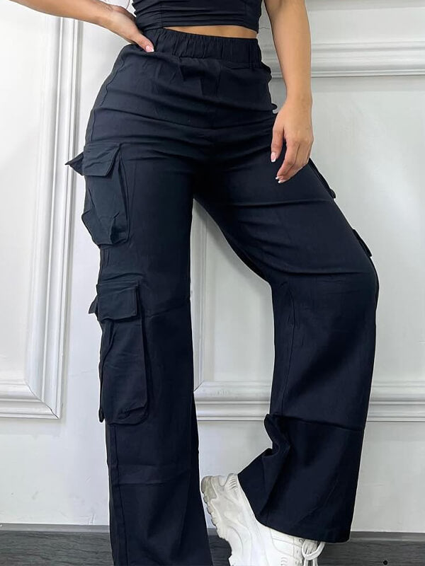 Black Cargo Pants Black
