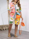 Printed Shirt & Shorts Set Multicolor