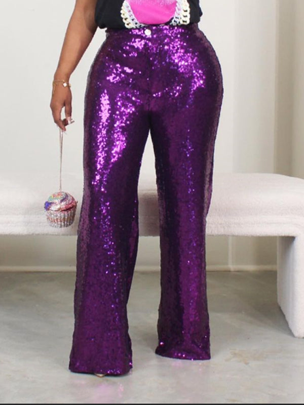Sequin Pants Purple