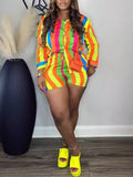 Stripe Shirt & Shorts Set Multicolor