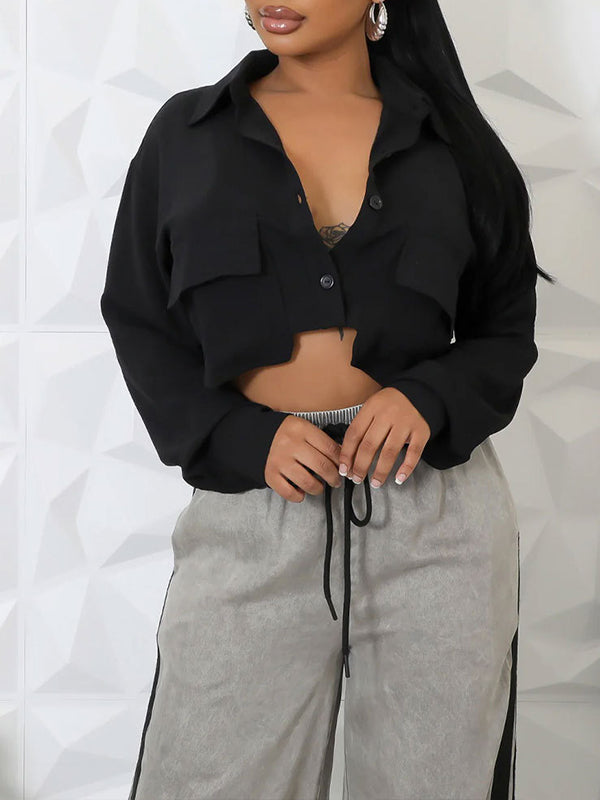 Solid Cargo Shirt--Clearance
