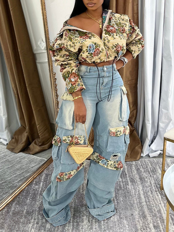 Printed Zip-Front Jacket--Clearance