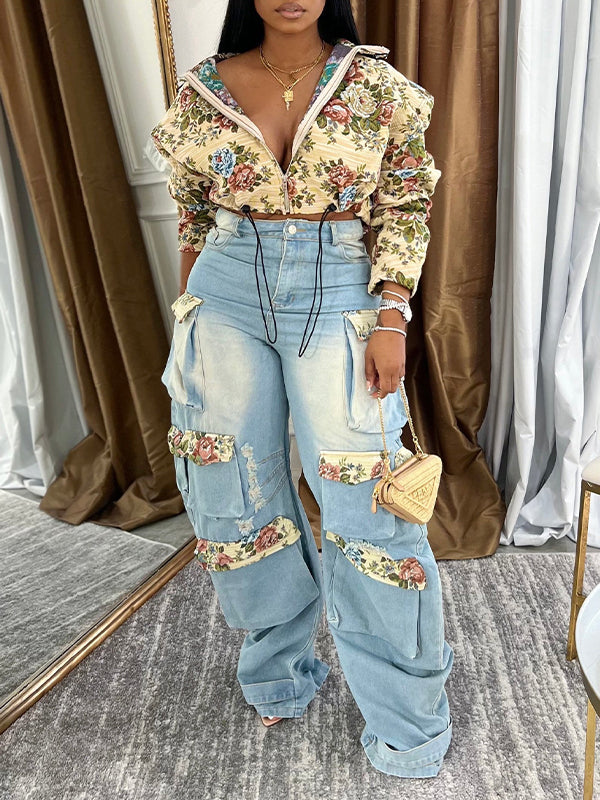 Printed Zip-Front Jacket--Clearance