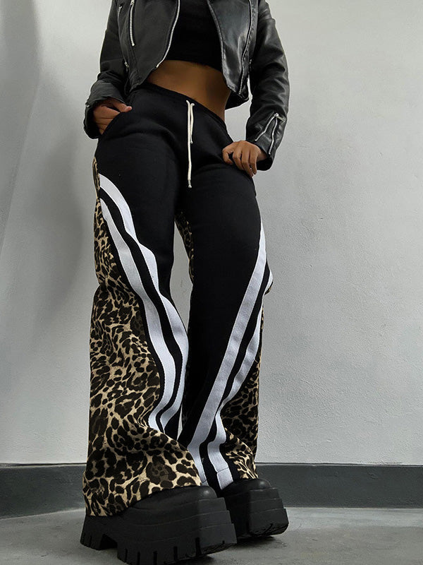 Leopard Combo Sweatpants--Clearance
